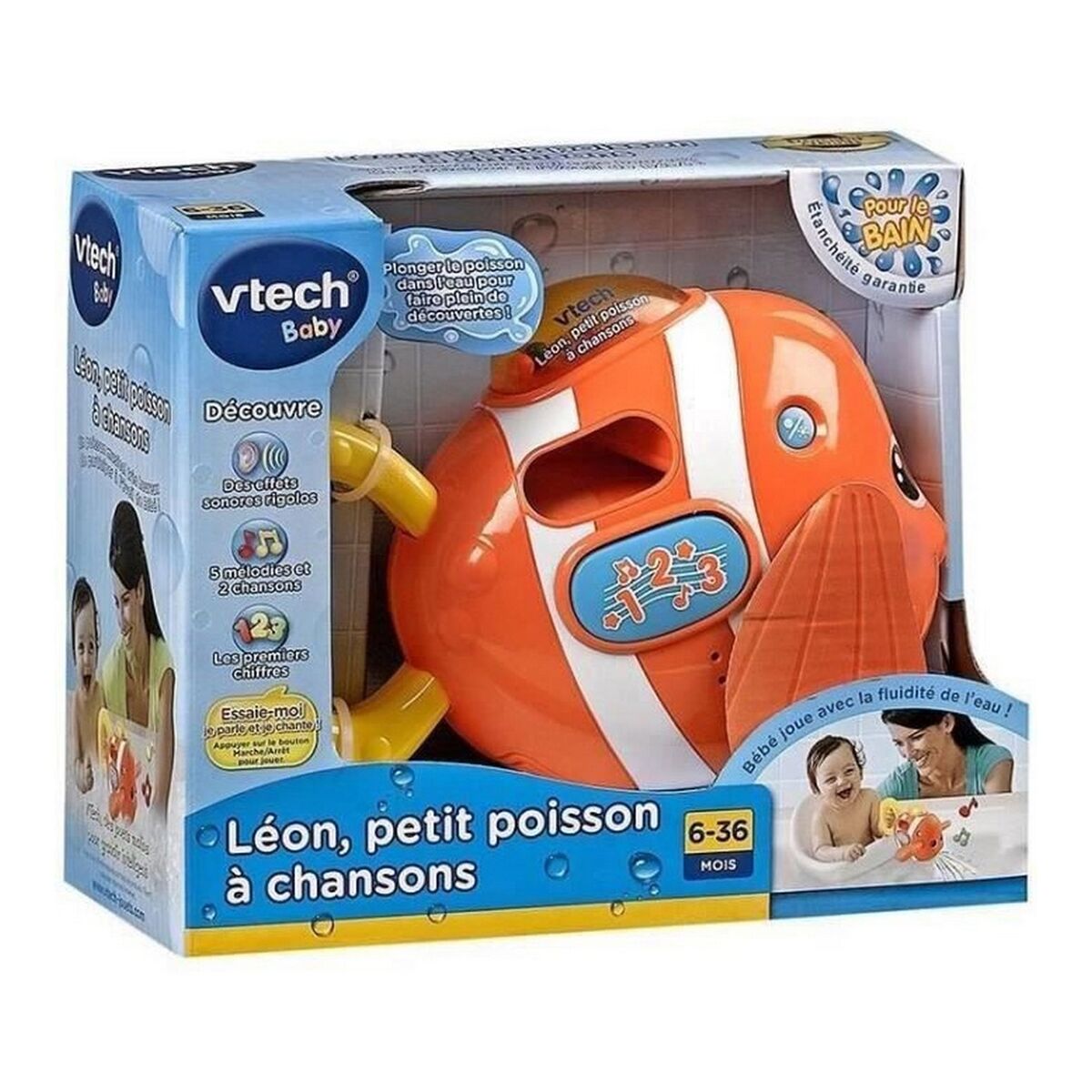 Jucării pentru Baie Vtech Baby Léon, Petit Poisson à Chanson - Acasă și bucătărie, Baie