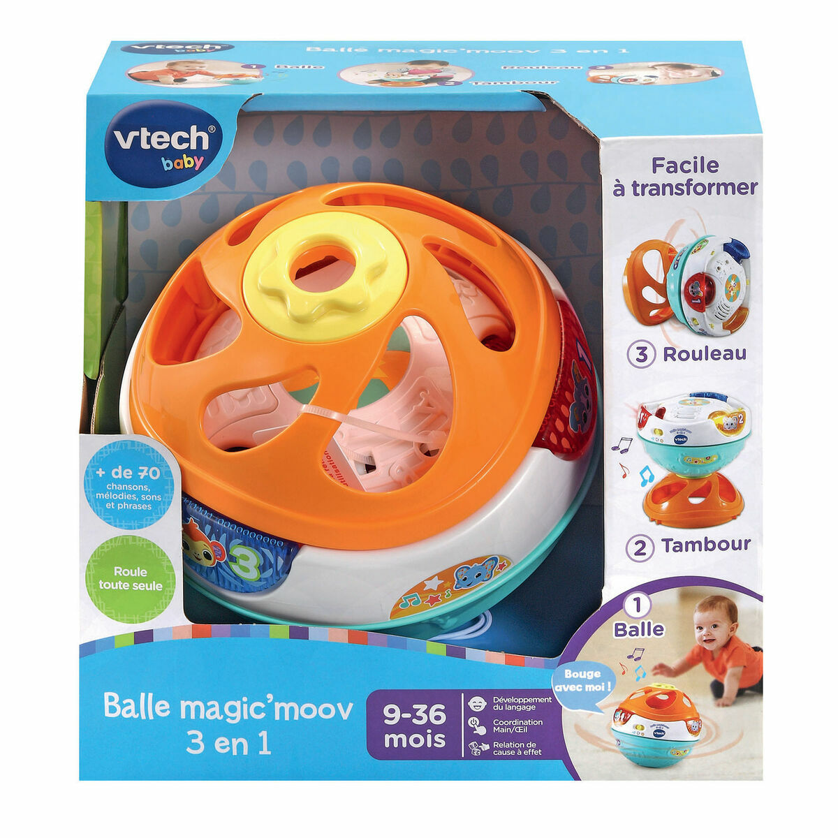 Jucărie interactivă pentru bebeluși Vtech Baby Magic'Moov Ball 3 in 1 - Bebelus, Jucăriile copilăriei timpurii