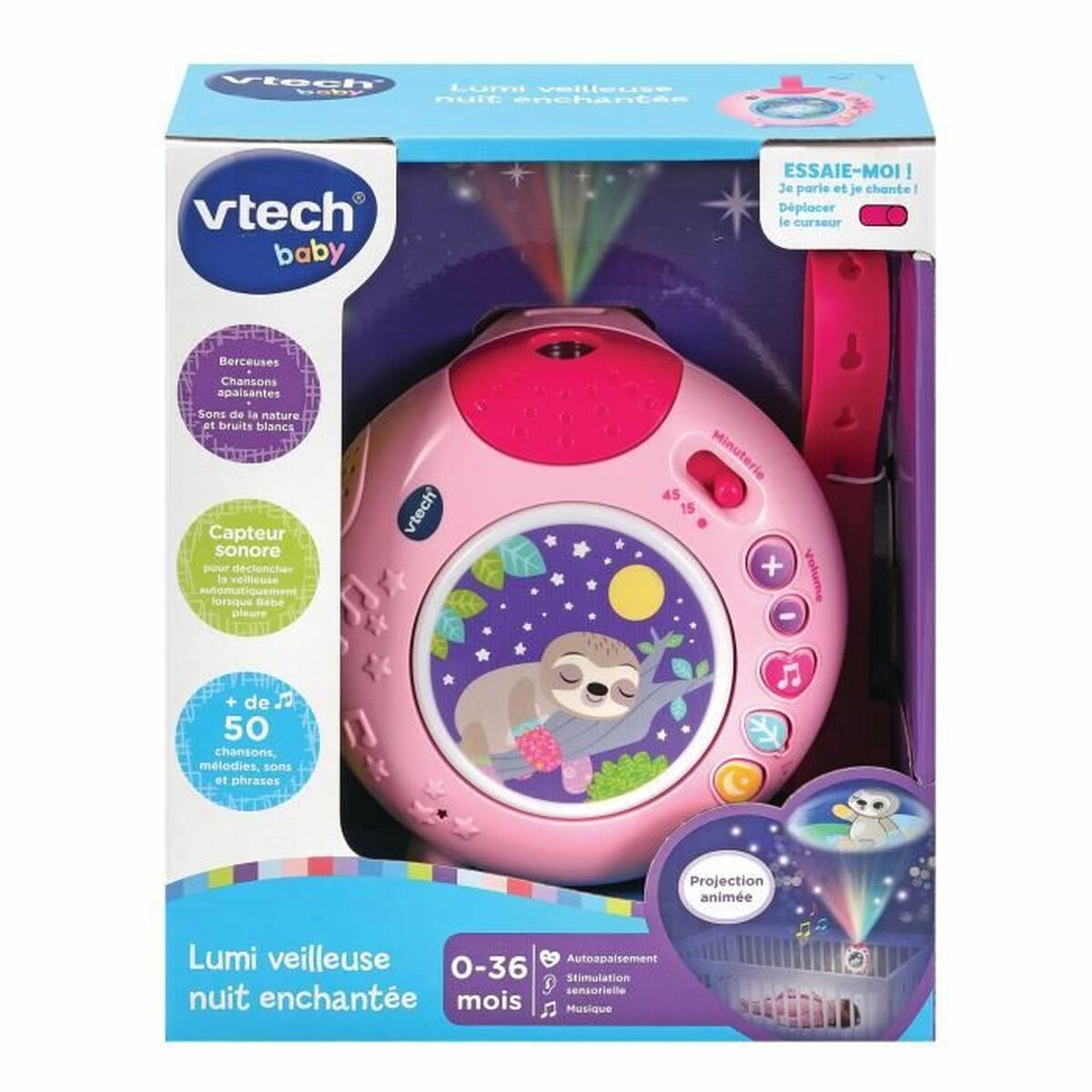 Proiector Vtech Baby LUMI VEILLEUSE NUIT ENCHANTEE Roz - Bebelus, Dormitor