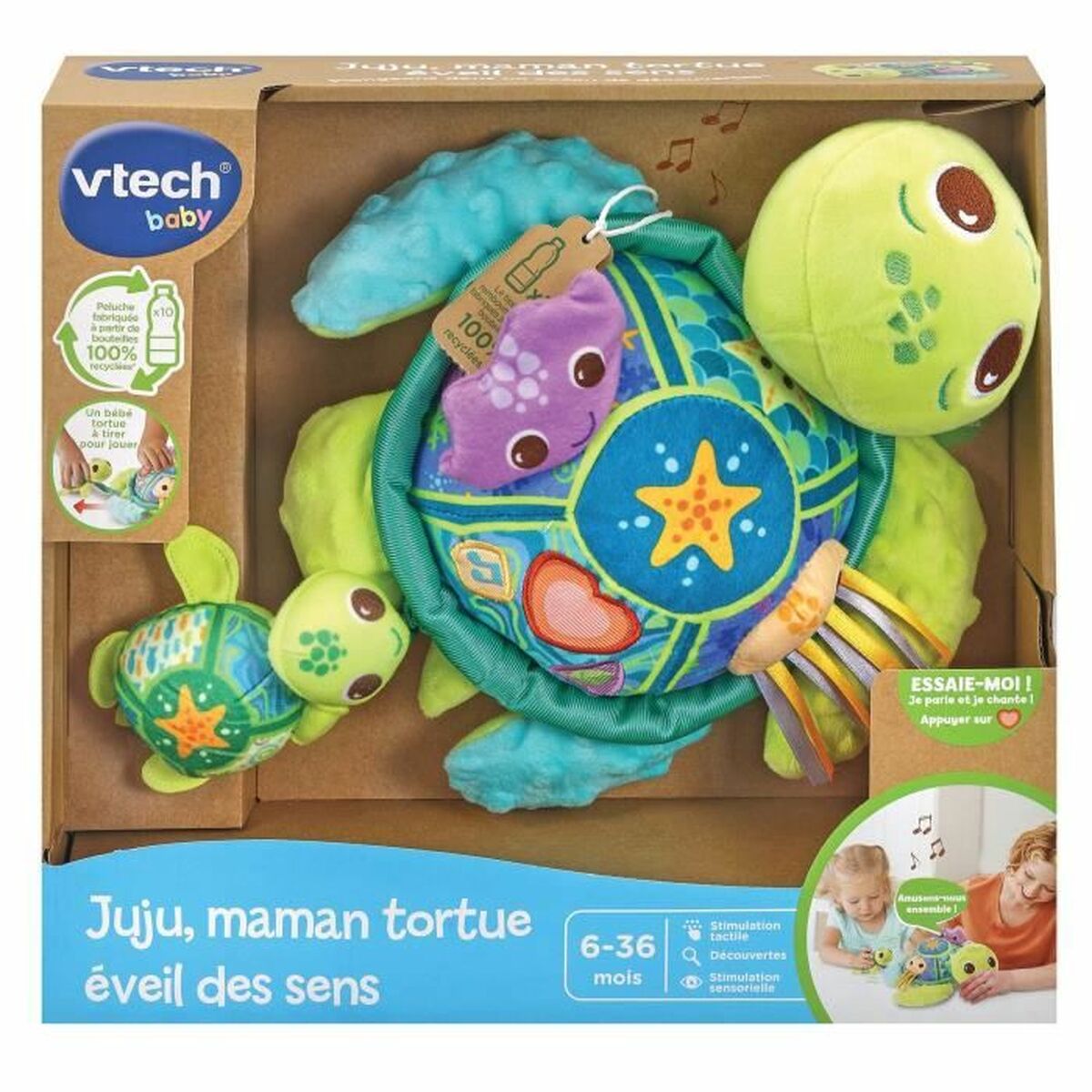 Jucărie de Pluș Vtech Baby Juju, Mother Turtle + 6 Luni Reciclat Muzical - Jucarii si jocuri, Jucării de pluș