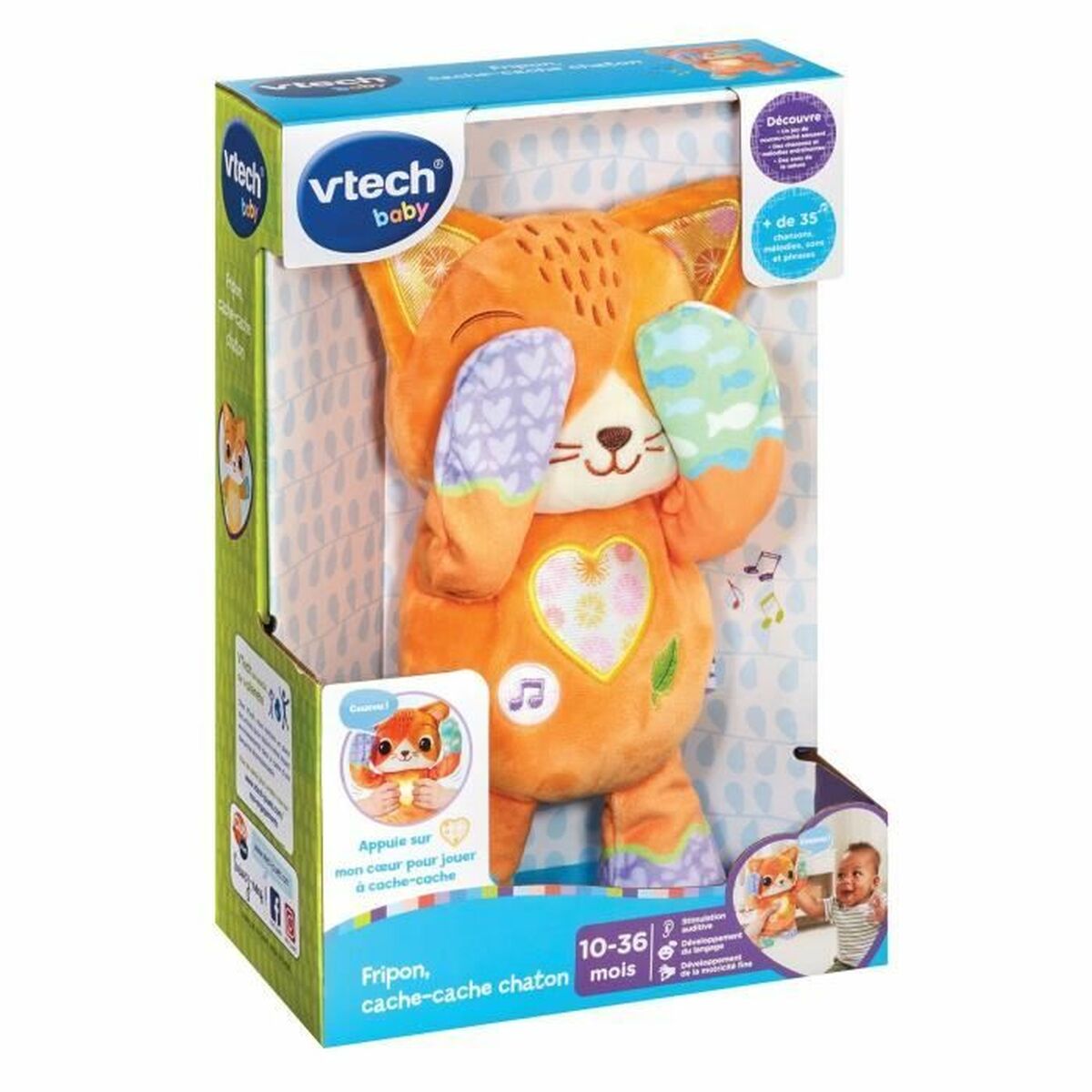 Jucărie educațională Vtech Baby Fripon cache-cahe chaton (FR) - Bebelus, Jucăriile copilăriei timpurii
