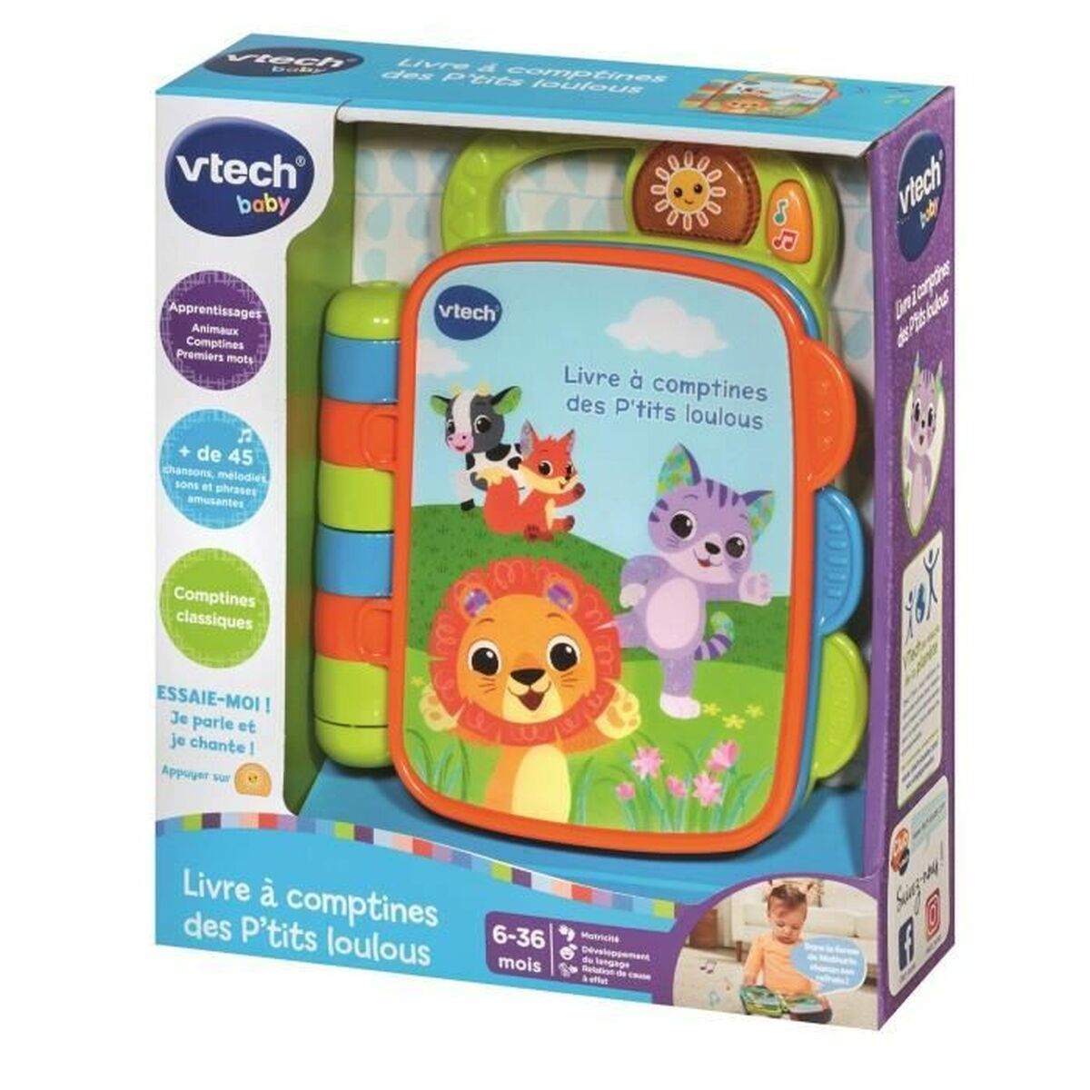 Jucărie educațională Vtech Baby Livre à comptines des P´tits Loulous (FR) - Bebelus, Jucăriile copilăriei timpurii