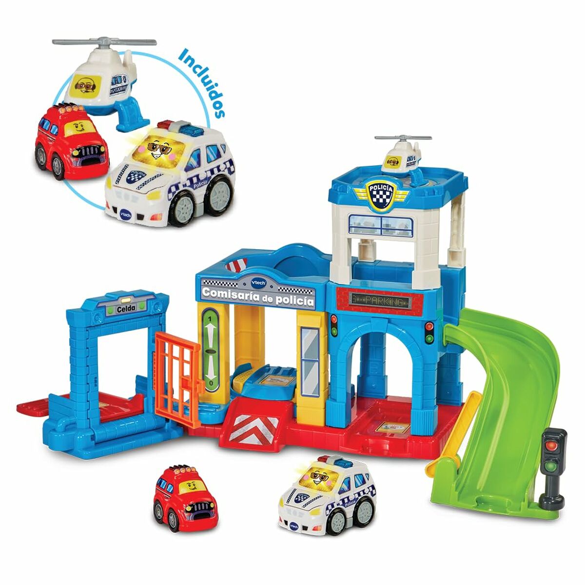 Set de Jucării cu Vehicule Vtech Tut Tut Bolidos 28 x 11,5 x 28 cm Polițist - Jucarii si jocuri, Vehicule