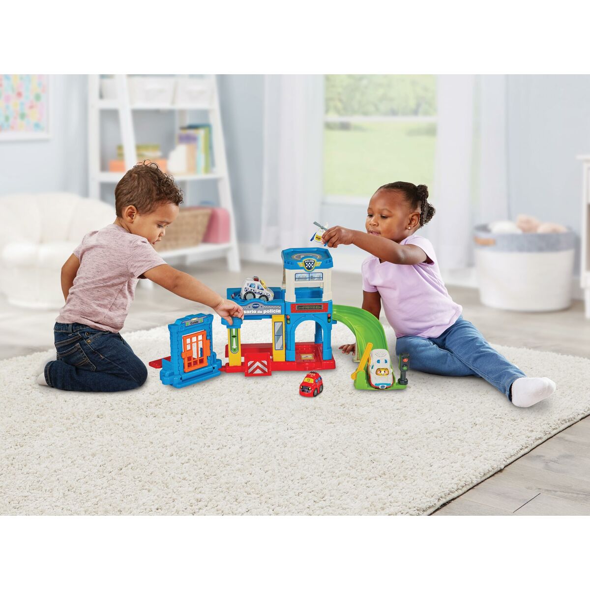 Set de Jucării cu Vehicule Vtech Tut Tut Bolidos 28 x 11,5 x 28 cm Polițist - Jucarii si jocuri, Vehicule