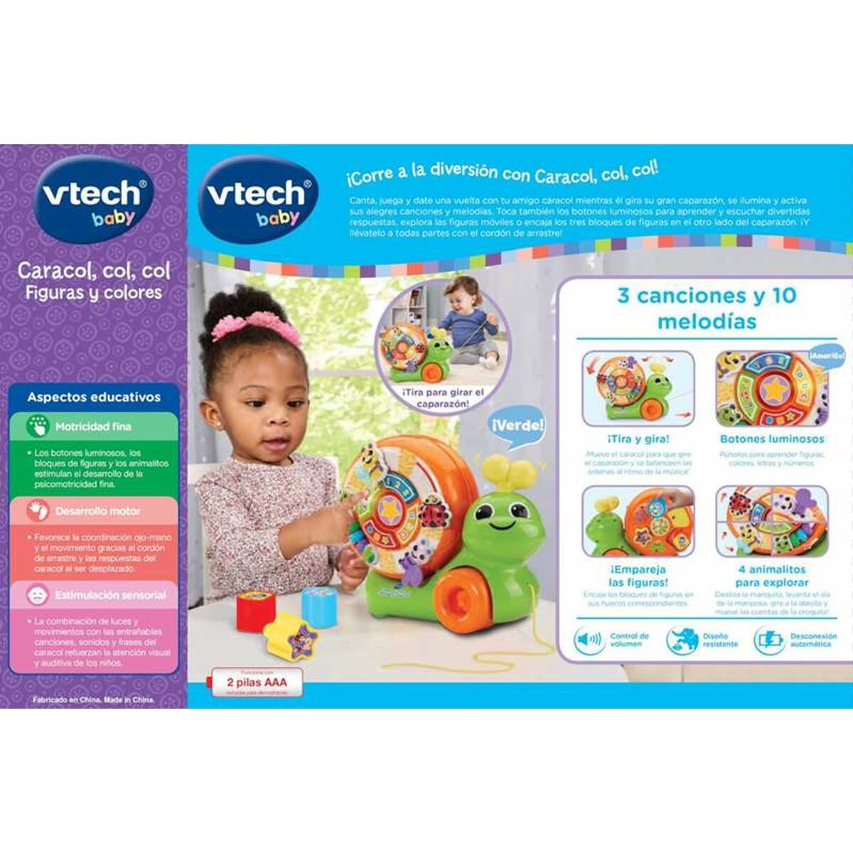 Jucărie de tras și împins Vtech Caracol - Bebelus, Jucăriile copilăriei timpurii