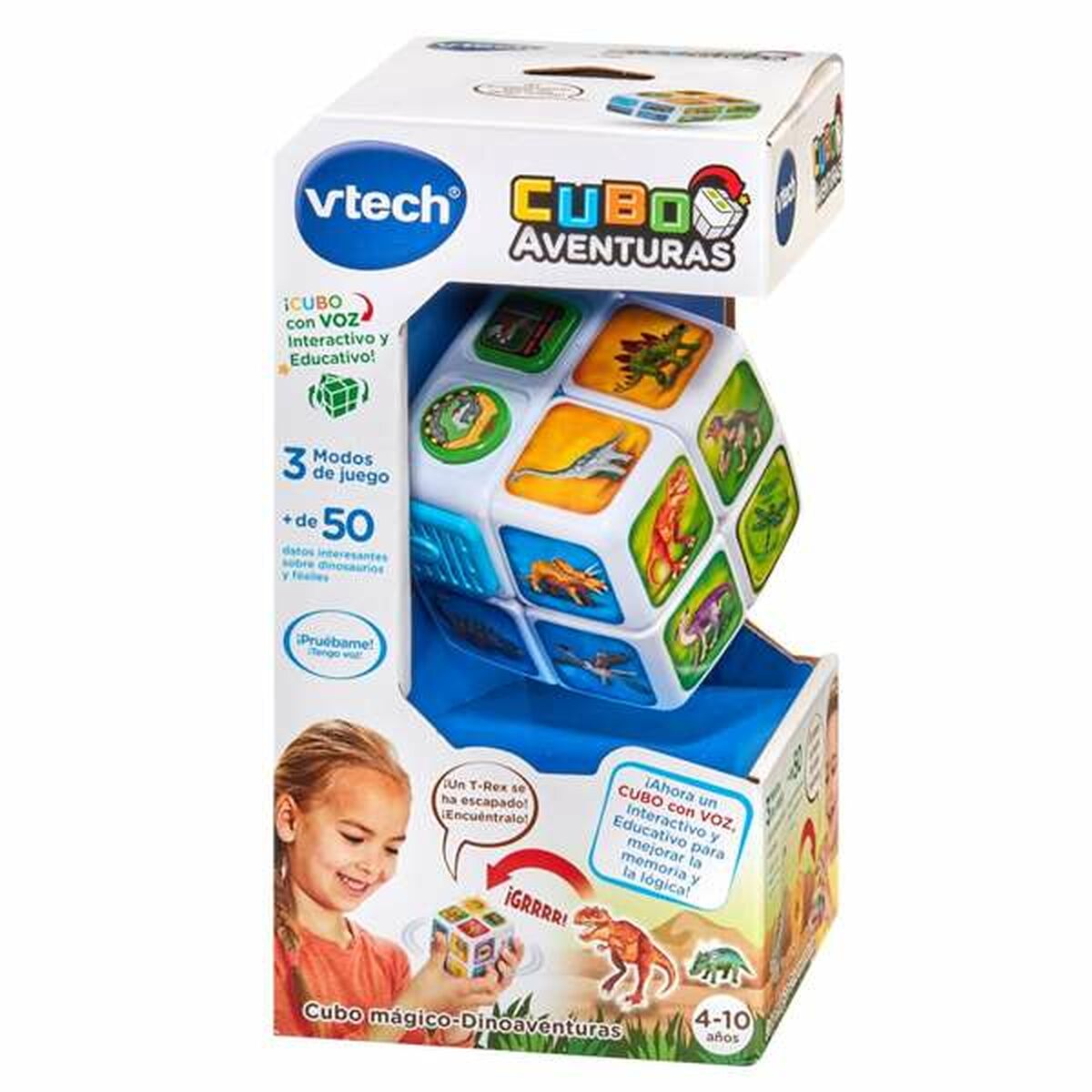 Cub Rubik Vtech Dinoadventures 11,5 x 11,5 x 21,6 cm - Bebelus, Jucăriile copilăriei timpurii