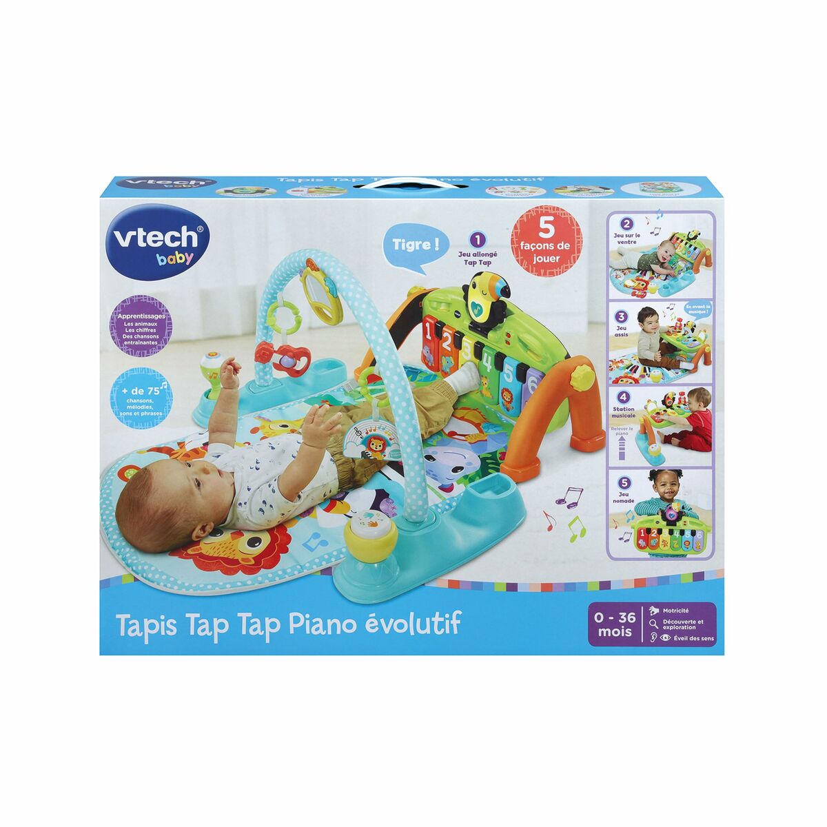Saltea de joacă Vtech Baby Tap Tap Carton Plastic Pian - Bebelus, Activitate și divertisment