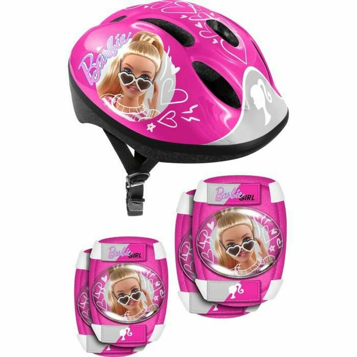 Kit Cască și Genunchiere Barbie - Sport și în aer liber, Ciclism