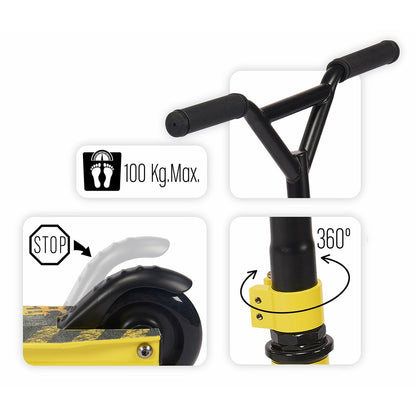 Trotinetă Stamp Freestyle Galben - Jucarii si jocuri, În aer liber și sport