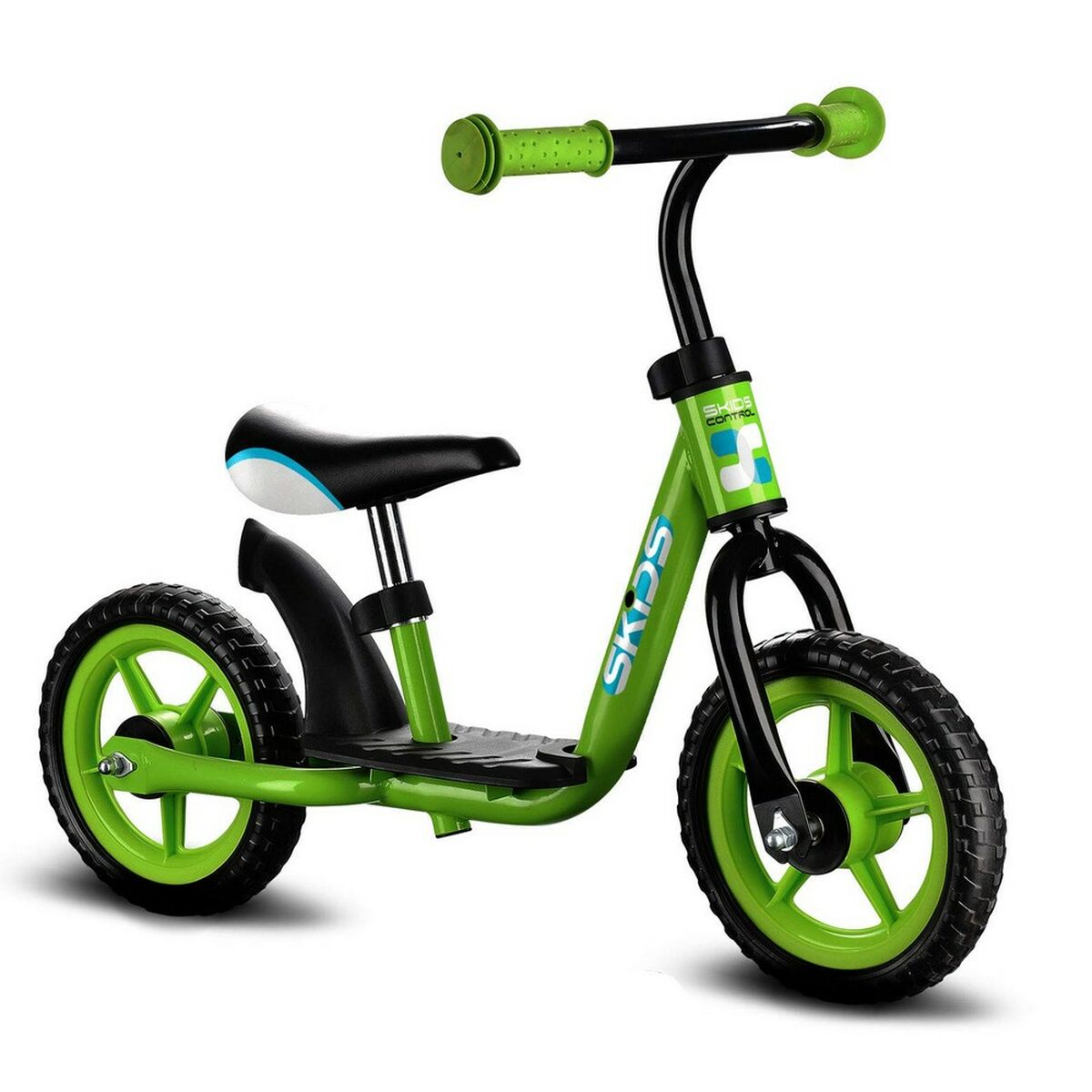 Bicicletă pentru copii Skids Control Verde Oțel Suport pentru Picioare - Jucarii si jocuri, În aer liber și sport