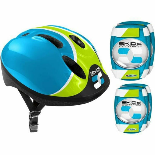 Kit Cască și Genunchiere Albastru Apărătoare pentru cot - Sport și în aer liber, Ciclism