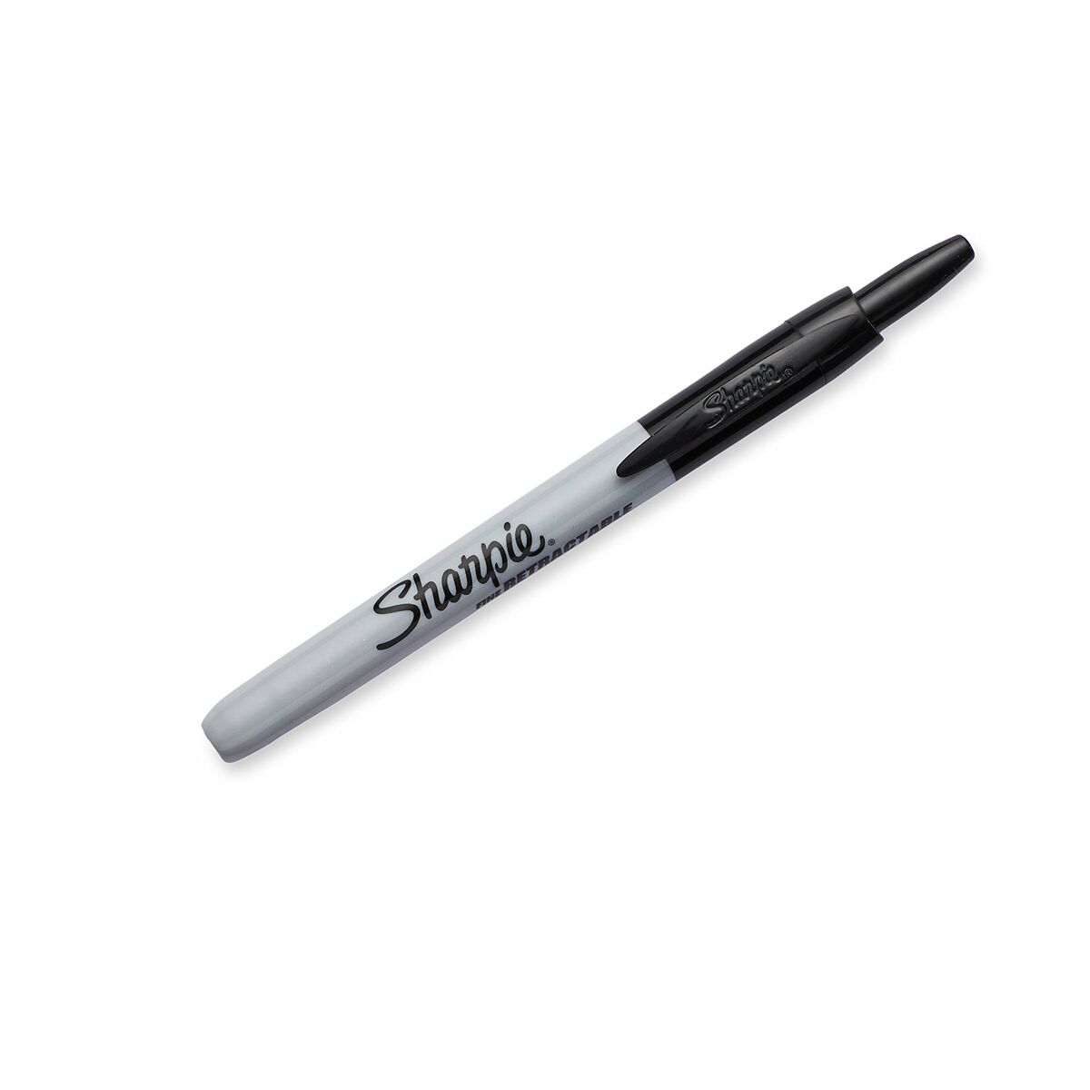 Marker permanent Sharpie Fine Retractabil Negru 12 Unități - Birou și papetărie, Pixuri, creioane și articole de scris
