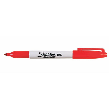 Marker permanent Sharpie Fine Point Roșu (12 Unități) - Birou și papetărie, Pixuri, creioane și articole de scris