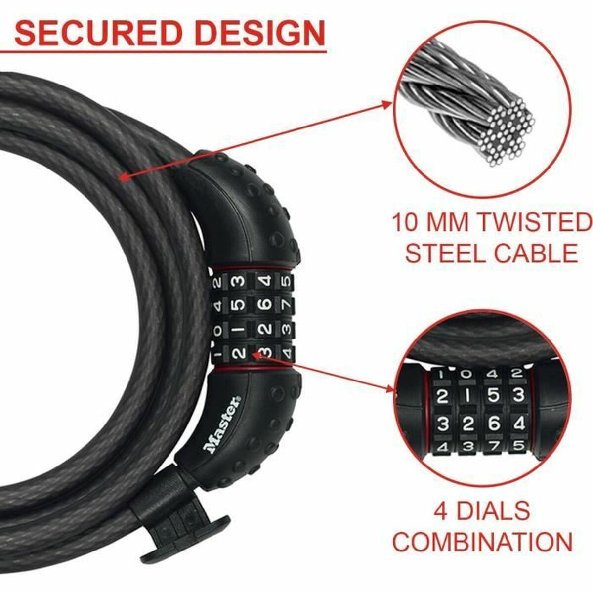Lanț cu lacăt Master Lock - Sport și în aer liber, Ciclism