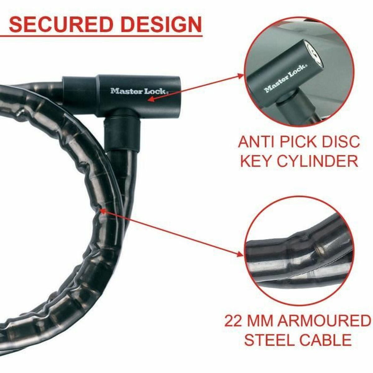 Lanț cu lacăt Master Lock - Sport și în aer liber, Ciclism