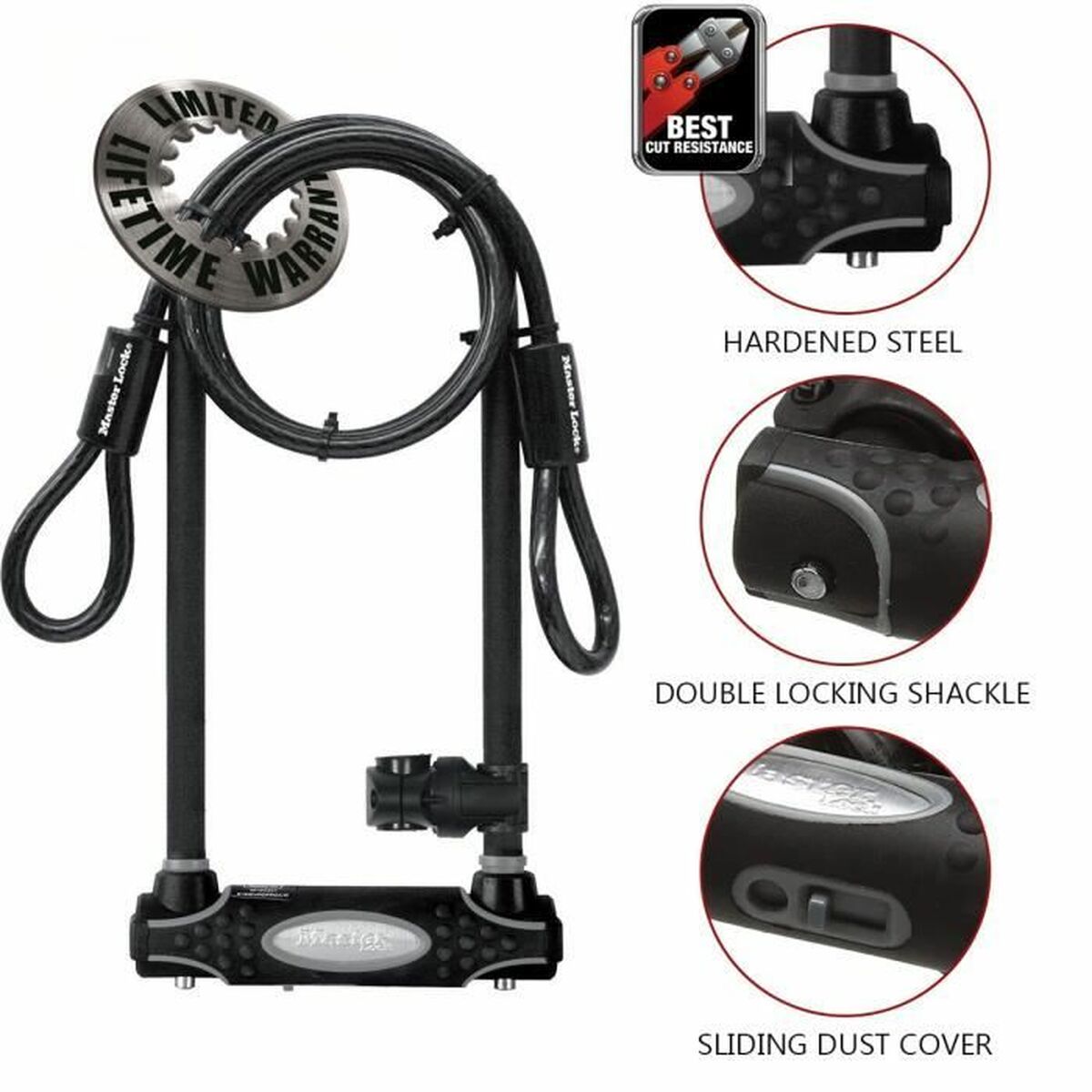 Lacăt cu cheie Master Lock Negru - Sport și în aer liber, Ciclism
