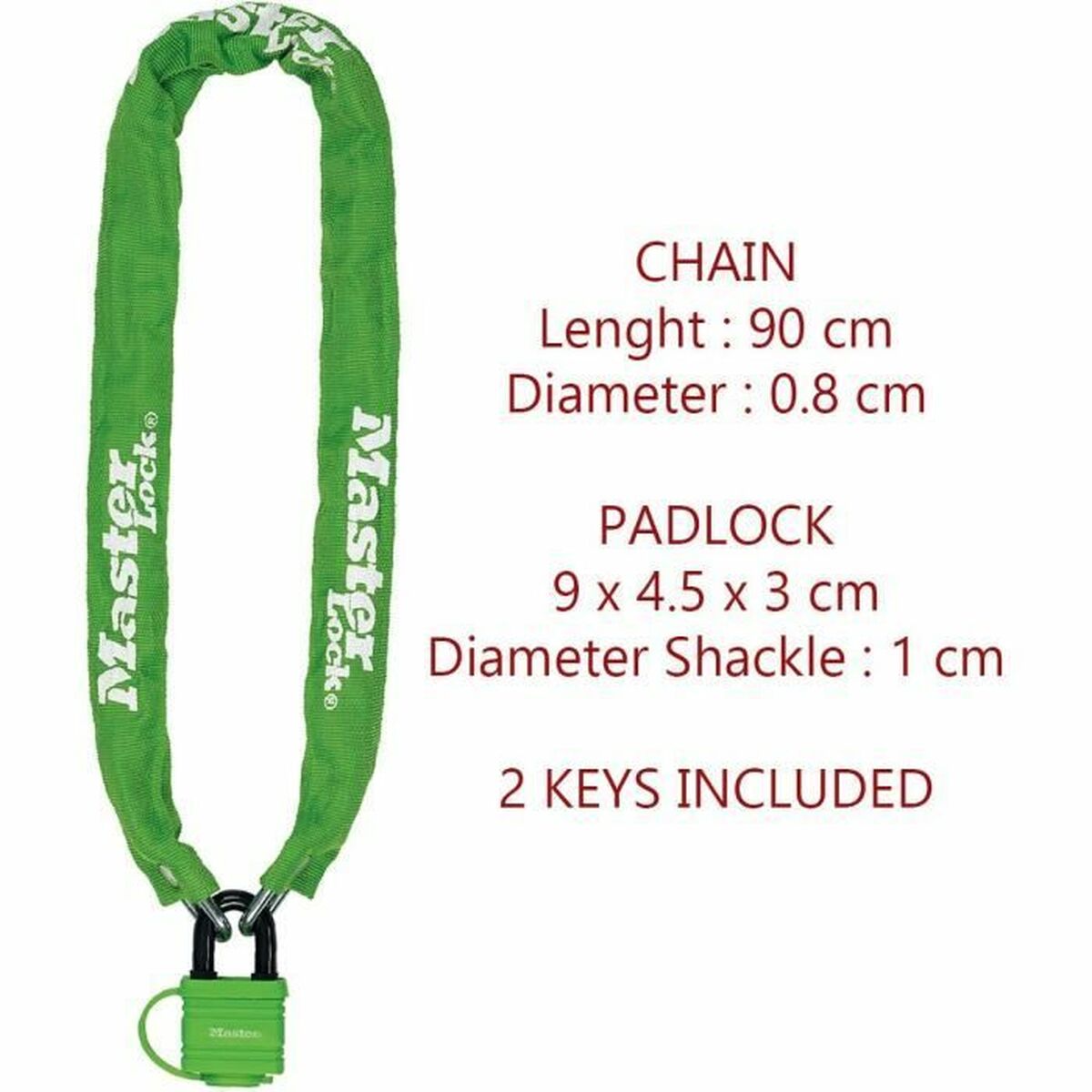 Lanț cu lacăt Master Lock - Sport și în aer liber, Ciclism