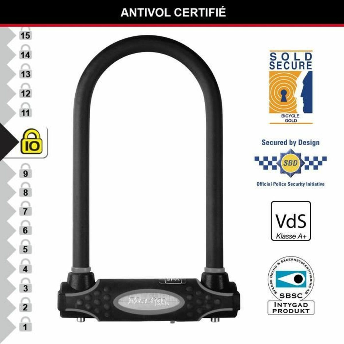 Lacăt cu cheie Master Lock Roșu - Sport și în aer liber, Ciclism