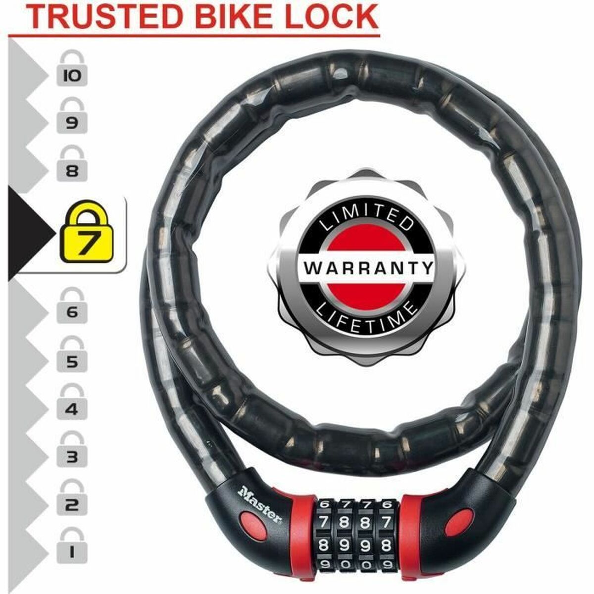 Lanț cu lacăt Master Lock - Sport și în aer liber, Ciclism