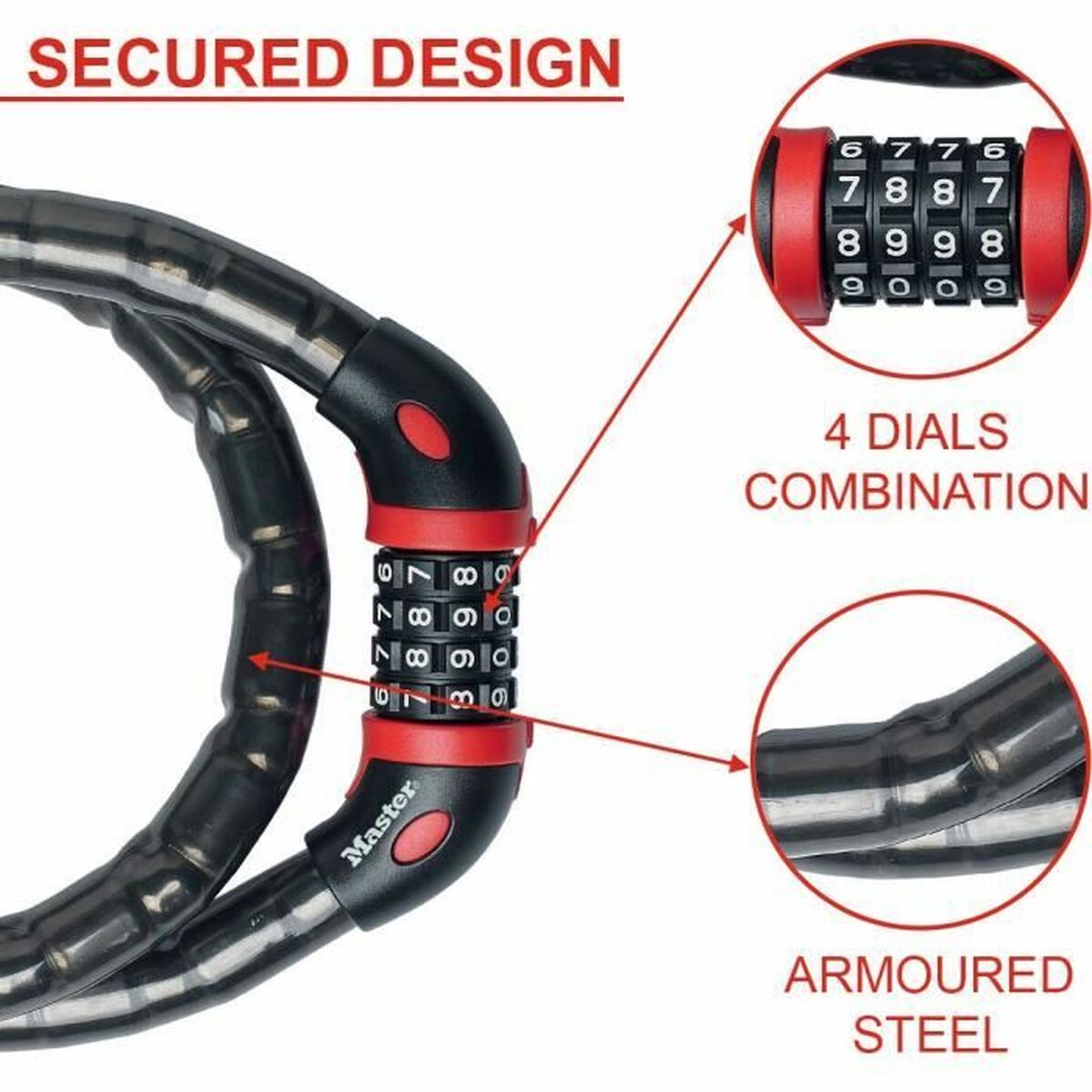 Lanț cu lacăt Master Lock - Sport și în aer liber, Ciclism