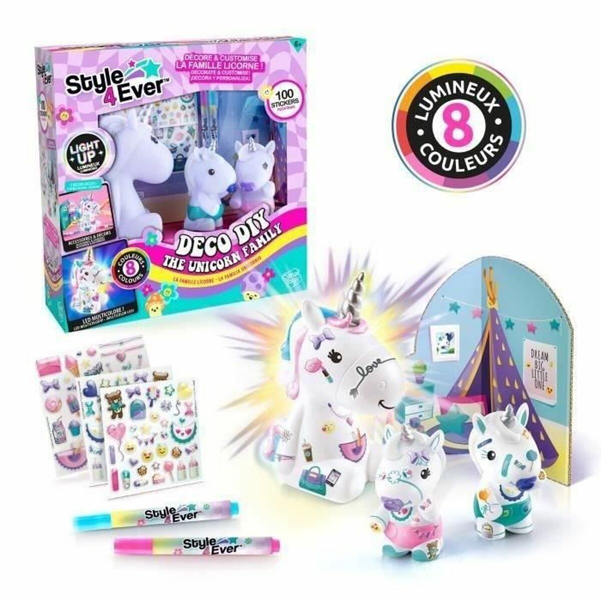 Unicorn Luminos Canal Toys Style 4 Ever Alb Multicolor - Jucarii si jocuri, Activități creative