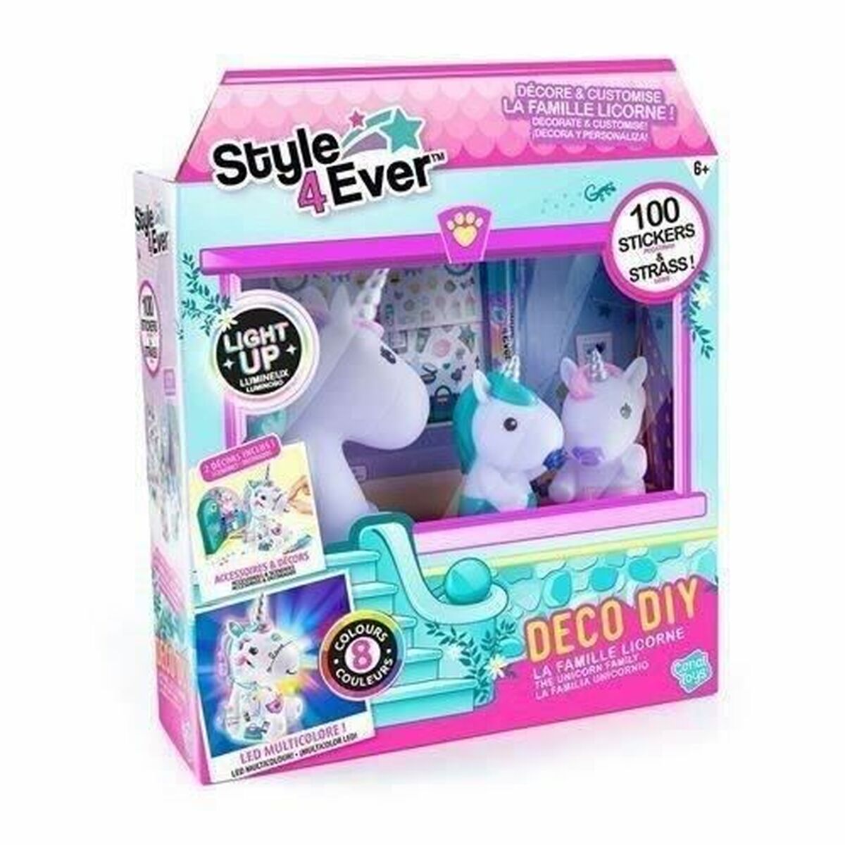 Unicorn Luminos Canal Toys Style 4 Ever Alb Multicolor - Jucarii si jocuri, Activități creative