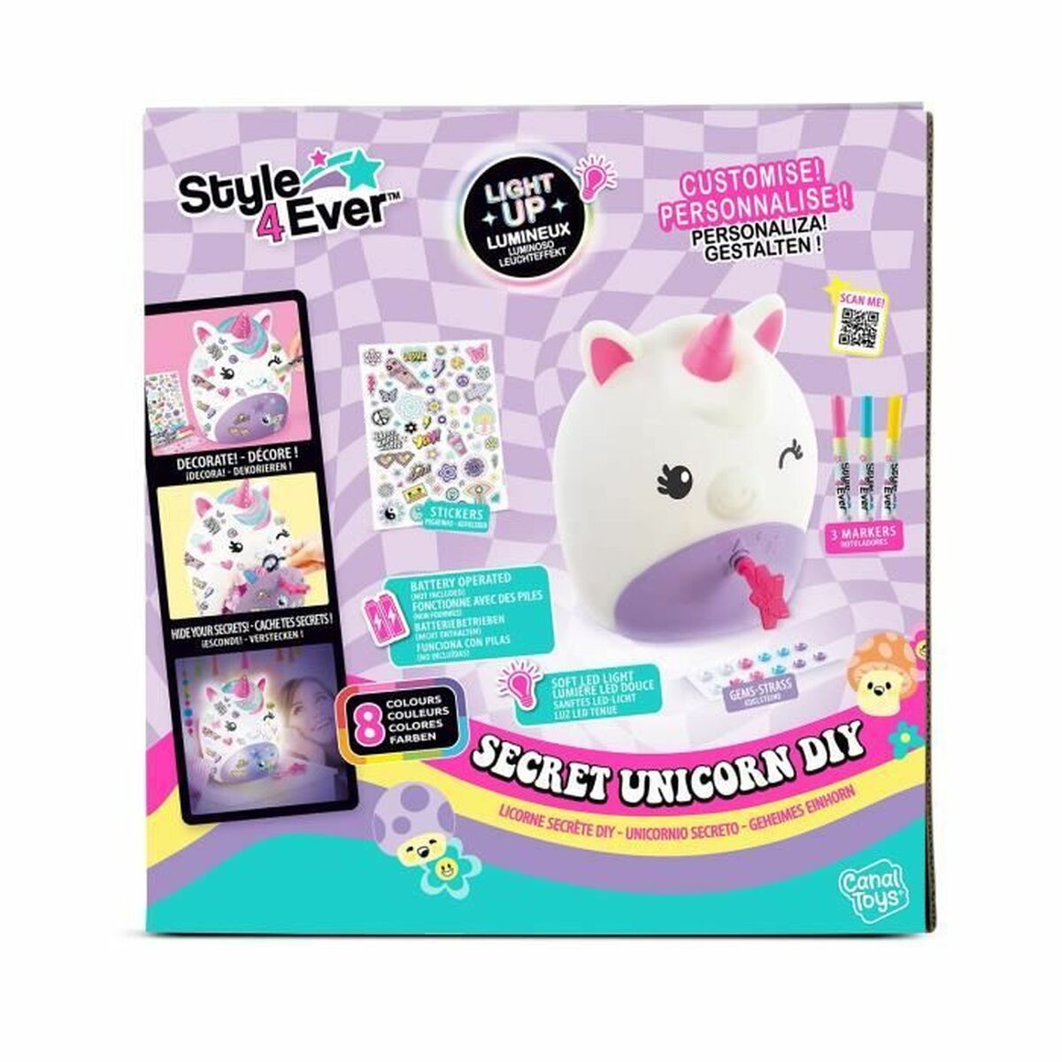 Set pentru desen Canal Toys Secret Unicorn Lamp - Birou și papetărie, Arte și Meserii
