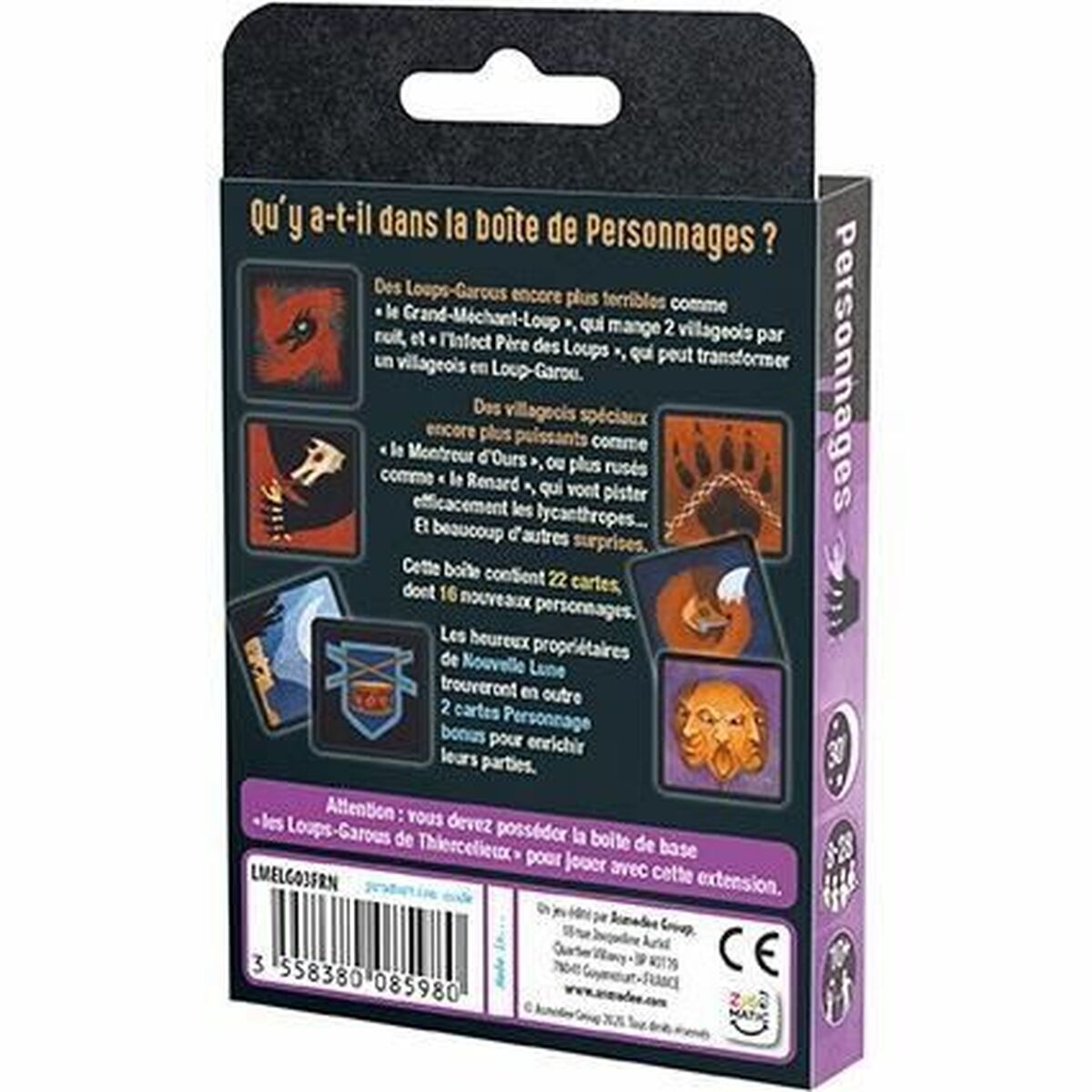 Joc de Masă Asmodee Les Loups-Garous de Thiercelieux - Expansion: Characters (Edition 2021) (FR) - Jucarii si jocuri, Jocuri și accesorii
