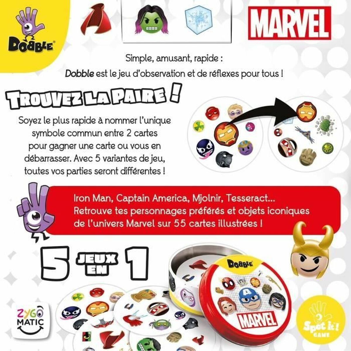 Joc Educativ Asmodee Dobble: Marvel - Jucarii si jocuri, Jocuri și accesorii