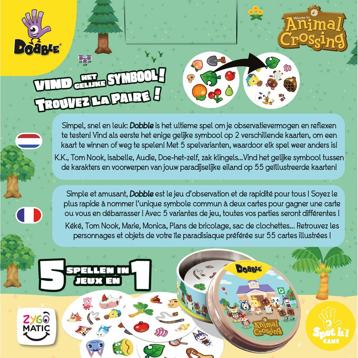 Joc de Masă Asmodee Dobble : Animal Crossing - Jucarii si jocuri, Jocuri și accesorii