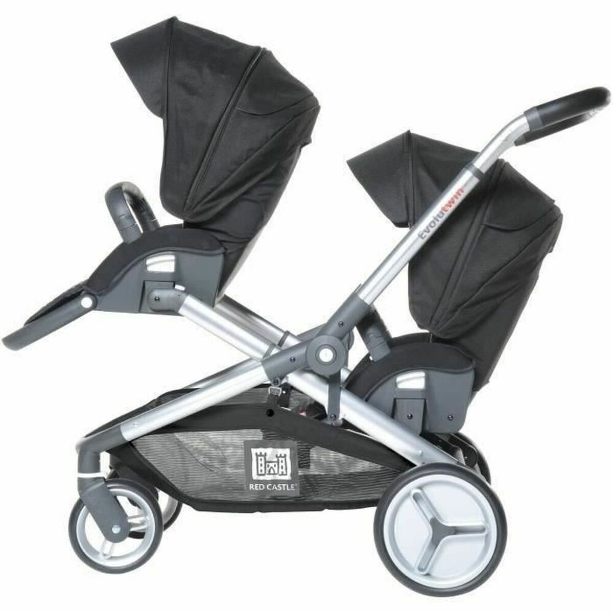 Cărucior Tandem Modular RED CASTLE Evolutwin, 2 Șezuturi Sport, Cadru Aluminiu, Pliere Compactă - Bebelus, Cărucioare, scaune și accesorii