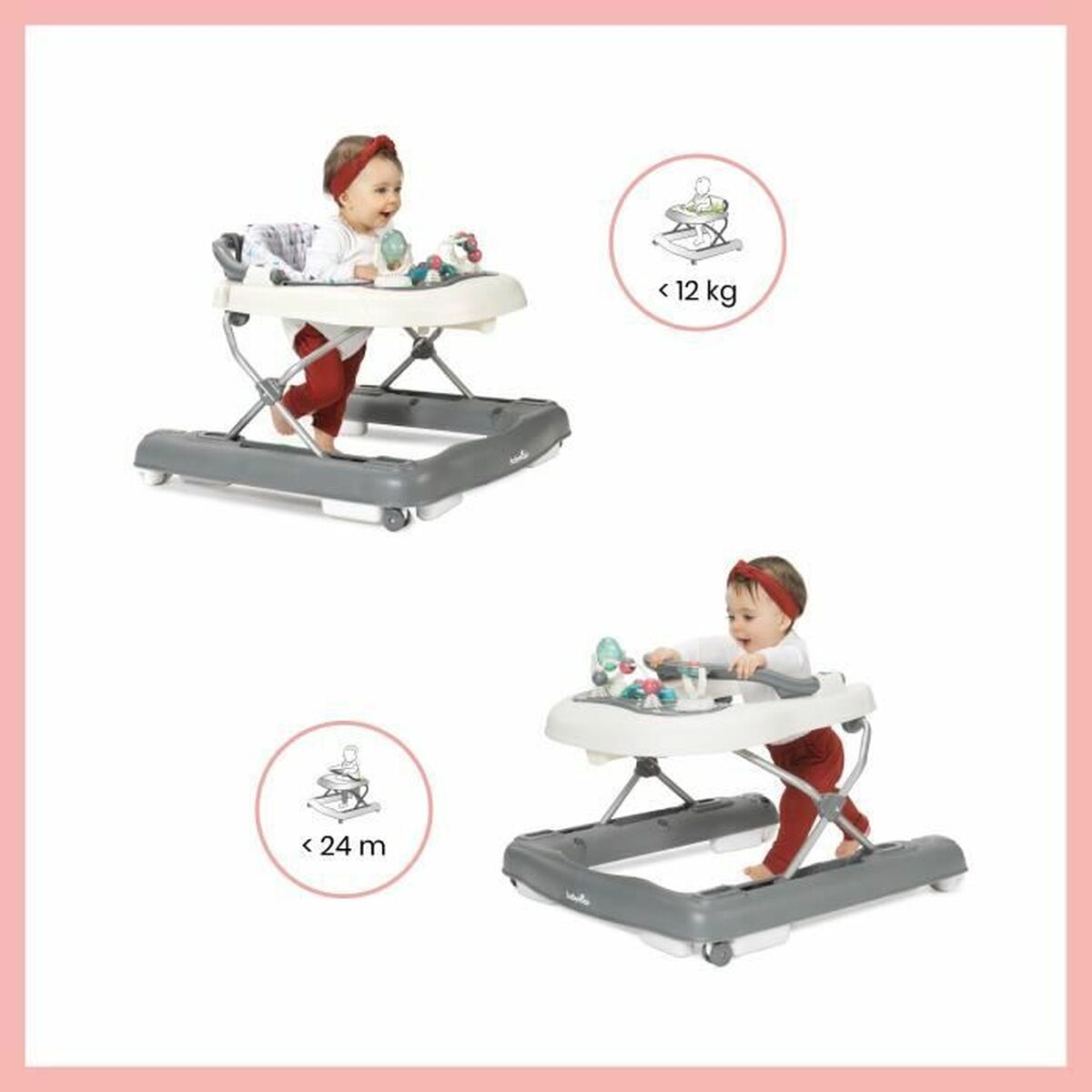 Cadru de mers cu roți Babymoov A040006 Infantil Alb/Gri - Bebelus, Activitate și divertisment