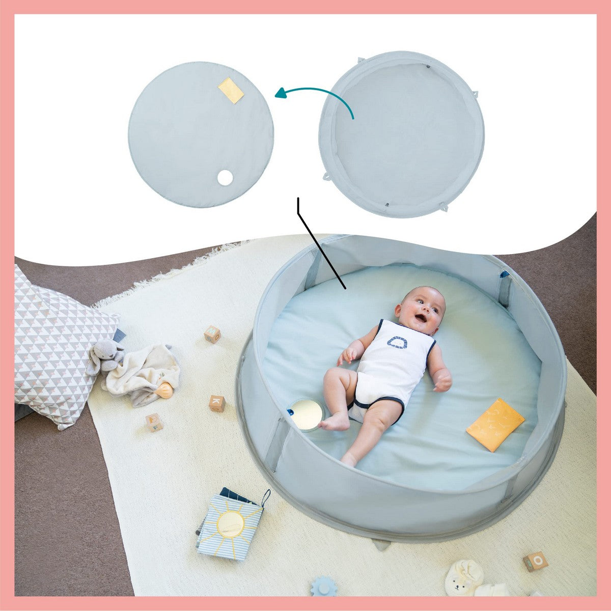 Saltea de joacă Babymoov A035220 Multi-utilizare 3 în 1 - Bebelus, Activitate și divertisment
