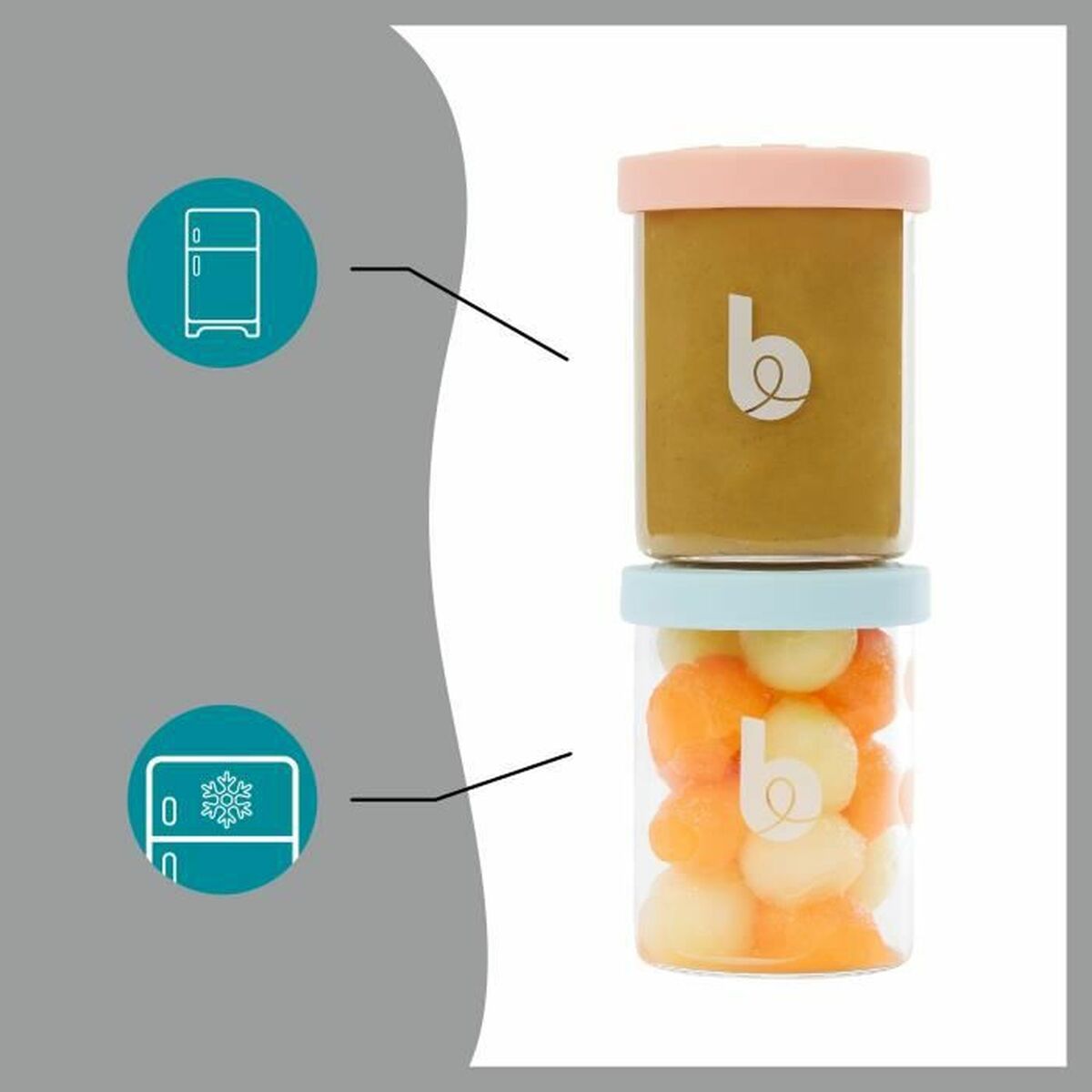 Set de recipiente pentru mâncare de bebe Badabulle - Bebelus, Alăptarea și hrănirea