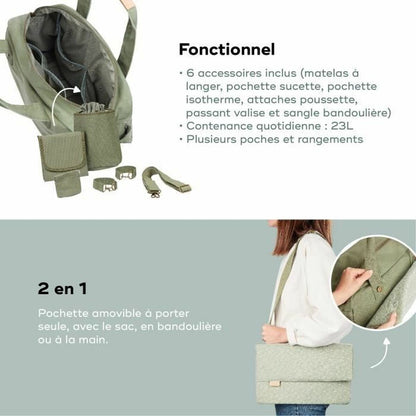 Geantă pentru scutece Babymoov Abstract Verde - Sănătate și îngrijire personală, Îngrijirea copiilor și puericultură