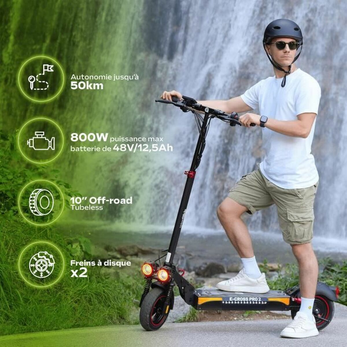 Trotinetă Electrică Urbanglide ECROSS PRO 2 Negru 25 km/h 800 W - Sport și în aer liber, Mobilitate urbană