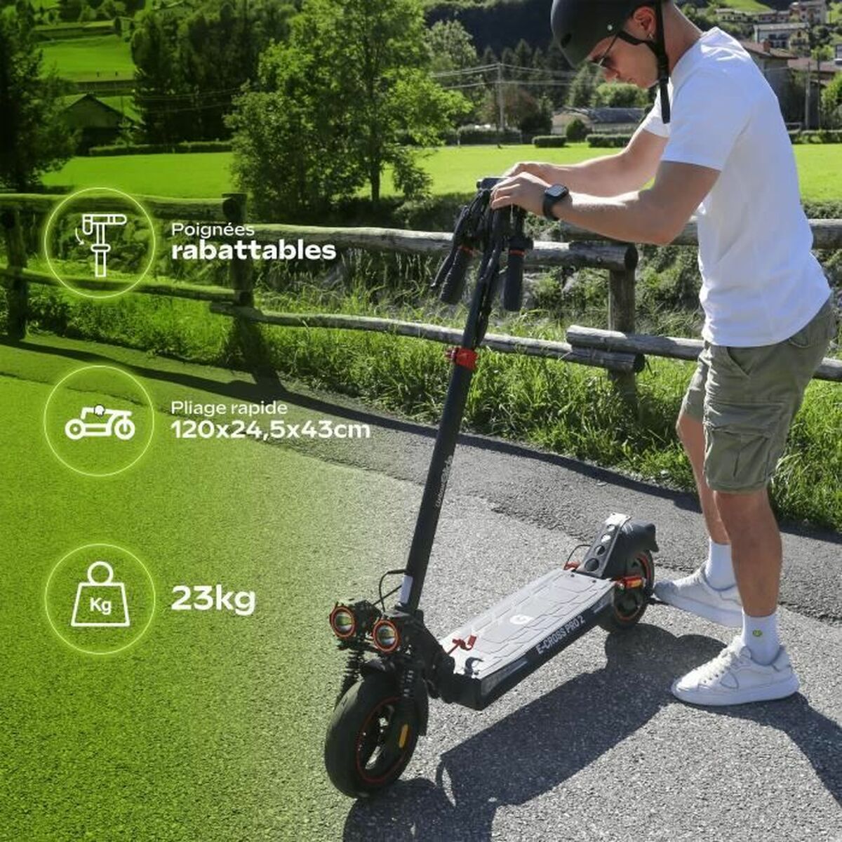 Trotinetă Electrică Urbanglide ECROSS PRO 2 Negru 25 km/h 800 W - Sport și în aer liber, Mobilitate urbană