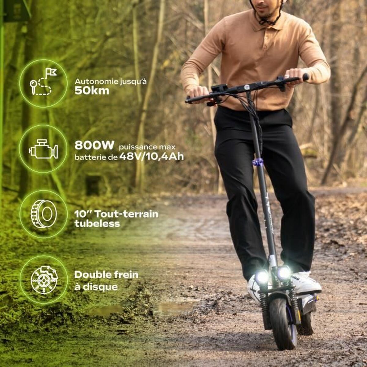 Trotinetă Electrică Urbanglide ECROSS ONE 800 W Negru 25 km/h - Sport și în aer liber, Mobilitate urbană