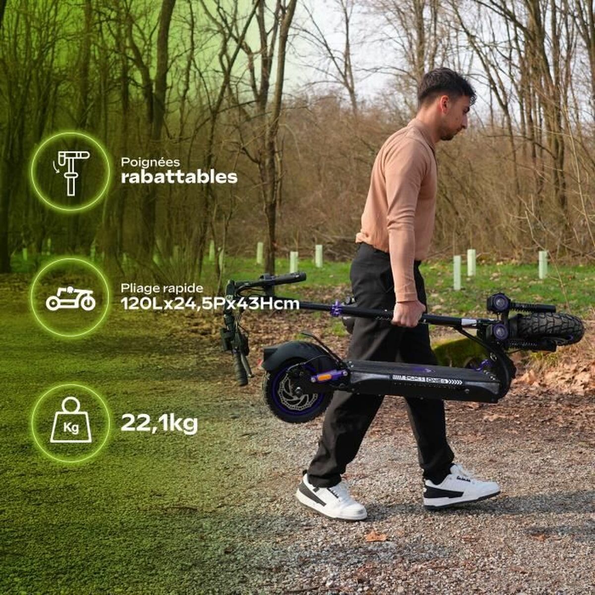 Trotinetă Electrică Urbanglide ECROSS ONE 800 W Negru 25 km/h - Sport și în aer liber, Mobilitate urbană
