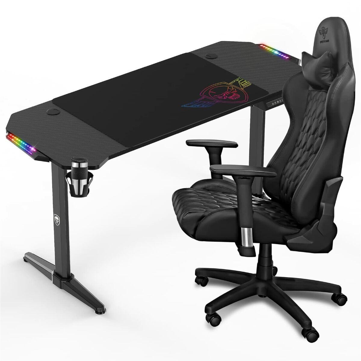 Birou Spirit of Gamer Headquarter 800 Negru Lemn MDF 140 x 60 cm - Acasă și bucătărie, Mobilă