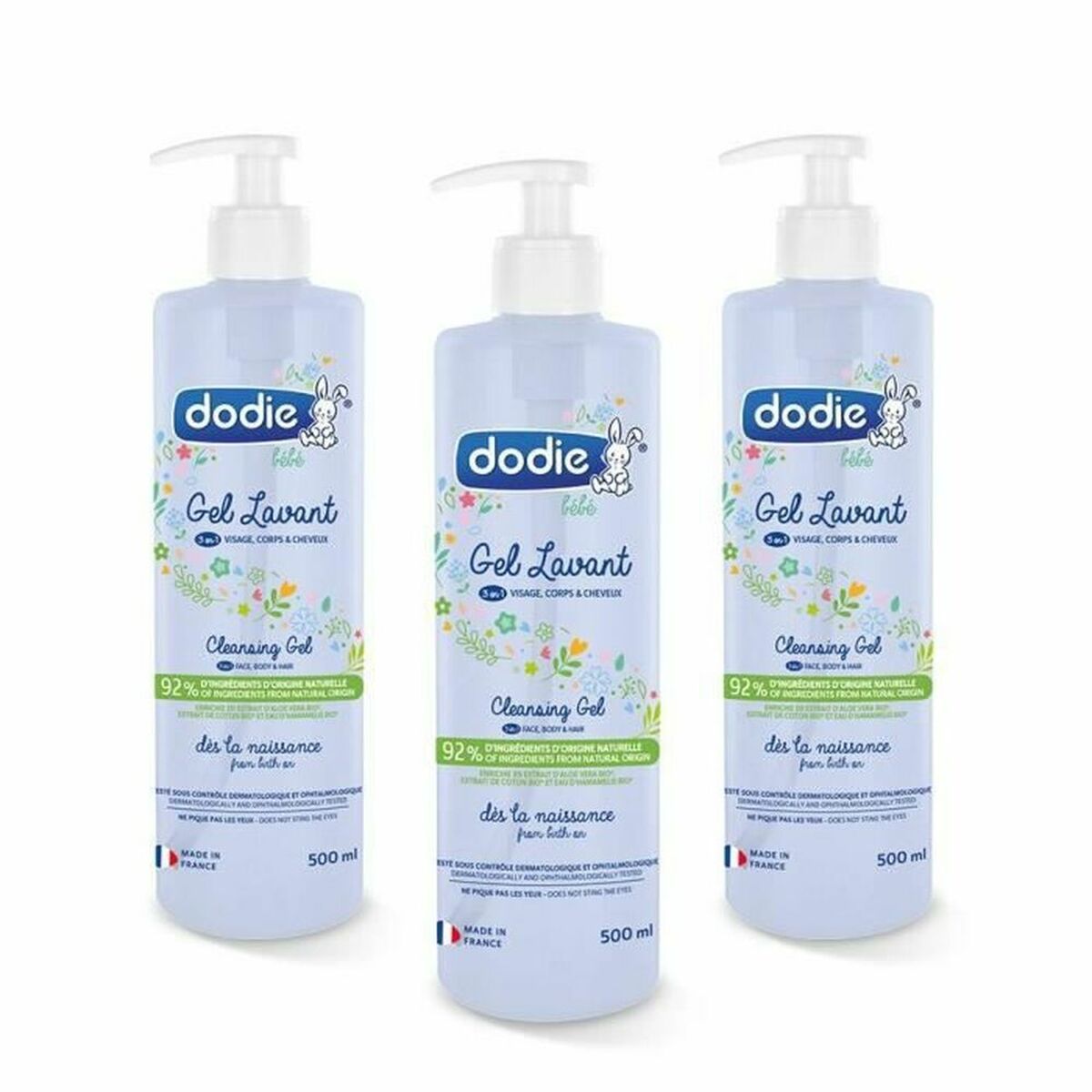 Gel de duș Dodie 500 ml 3 Piese (3 Unități) - Bebelus, Igienă și îngrijire