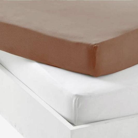 Cearșaf cu elastic P'TIT DODO 2 Piese (2 Unități) alb și maro - Bebelus, Dormitor