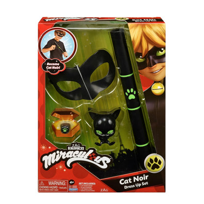 Costum Deghizare pentru Copii Miraculous: Tales of Ladybug & Cat Noir Transformation Set - Cat Noir 4 Piese Negru Multicolor - Jucarii si jocuri, Costume și accesorii