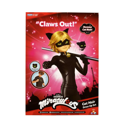 Costum Deghizare pentru Copii Miraculous: Tales of Ladybug & Cat Noir Transformation Set - Cat Noir 4 Piese Negru Multicolor - Jucarii si jocuri, Costume și accesorii