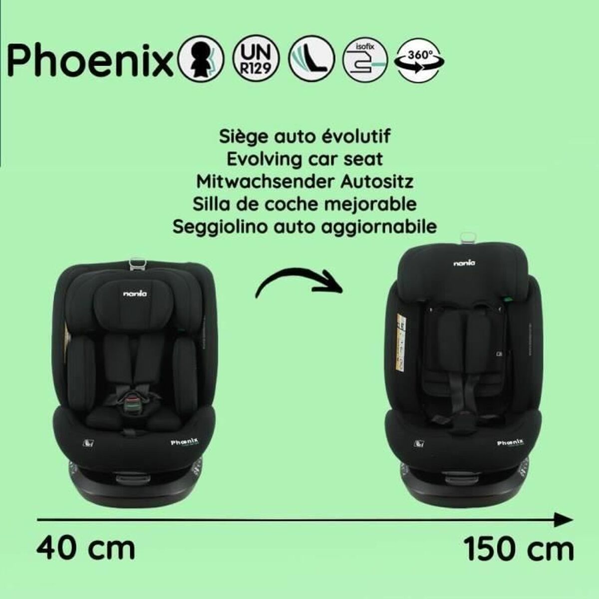 Scaun Auto Nania Negru - Bebelus, Scaune auto și accesorii