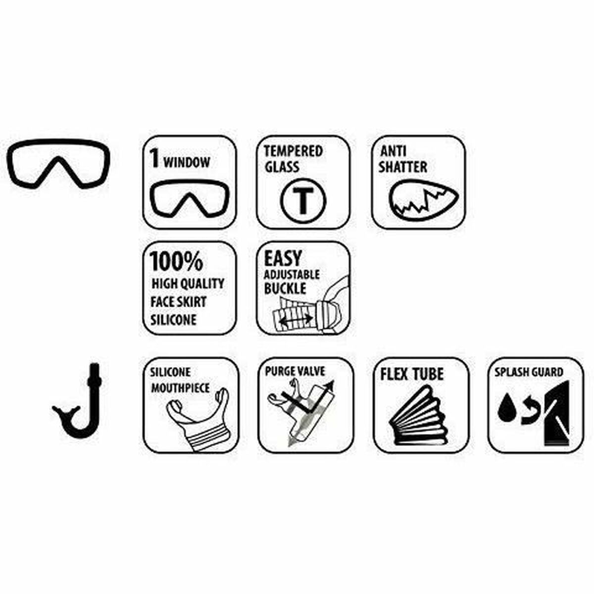 Ochelari de Scufundare cu Tub pentru Copii Schildkröt - Sport și în aer liber, Sporturi acvatice