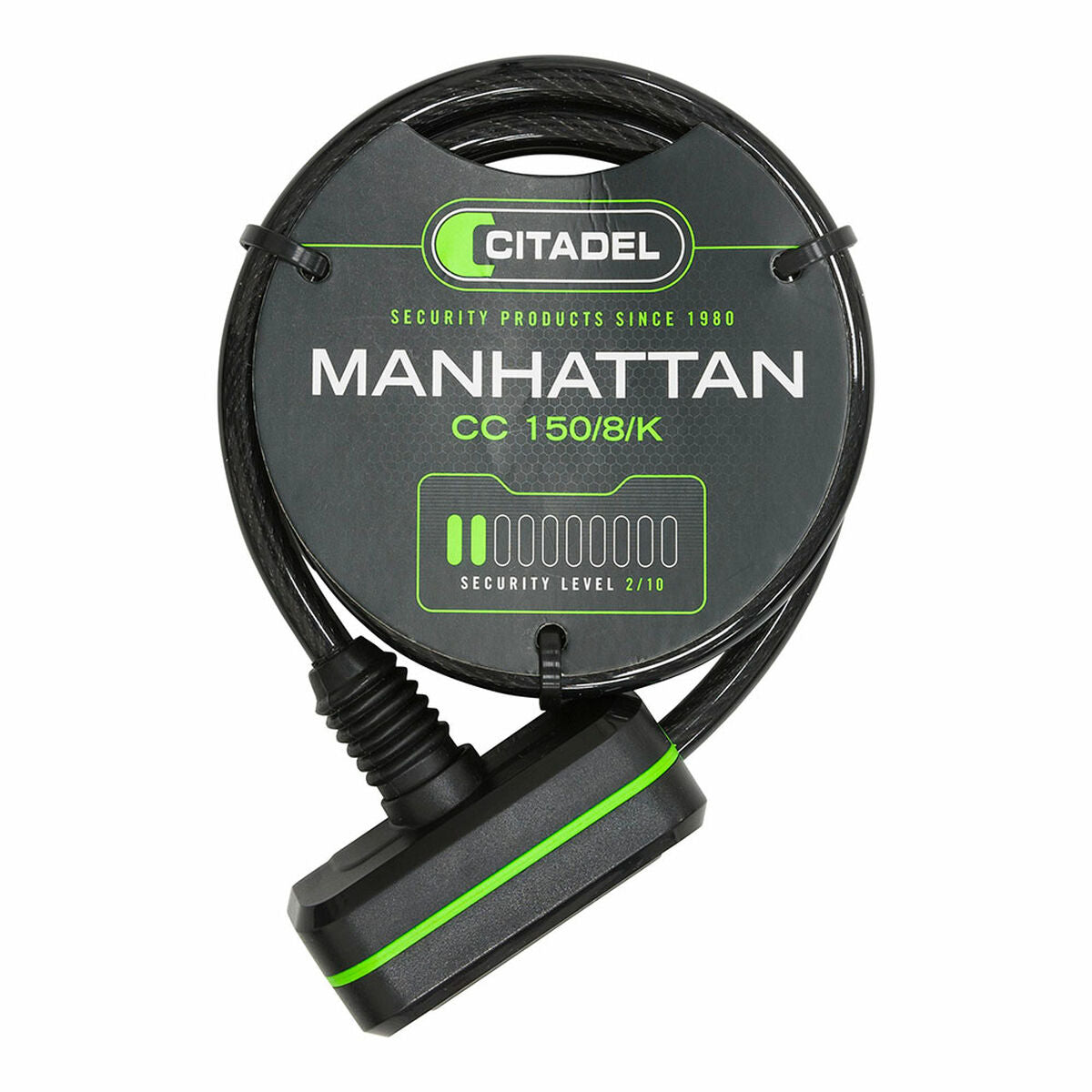 Cablu cu lacăt Citadel Manhattan cc 150/8/k Negru 150 cm - Sport și în aer liber, Ciclism