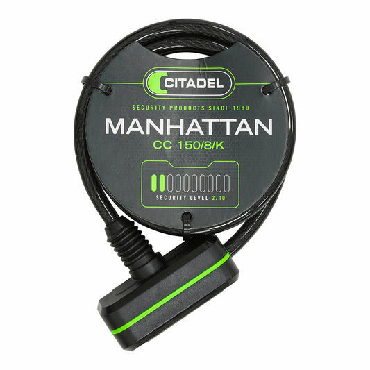 Cablu cu lacăt Citadel Manhattan cc 150/8/k Negru 150 cm - Sport și în aer liber, Ciclism