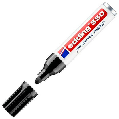 Marker permanent Edding 550 Negru (10 Unități) - Birou și papetărie, Pixuri, creioane și articole de scris