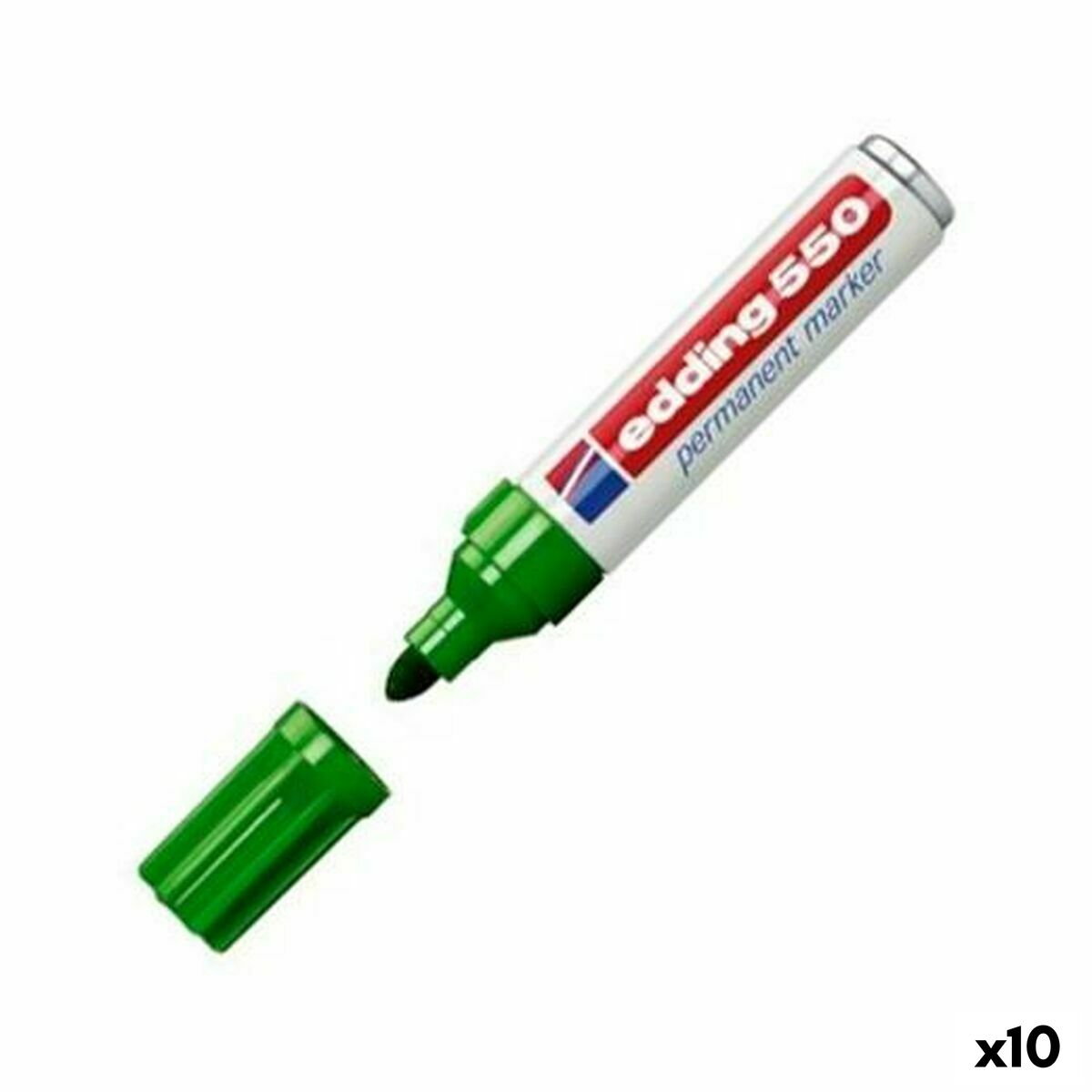 Marker permanent Edding 550 Verde (10 Unități) - Birou și papetărie, Pixuri, creioane și articole de scris